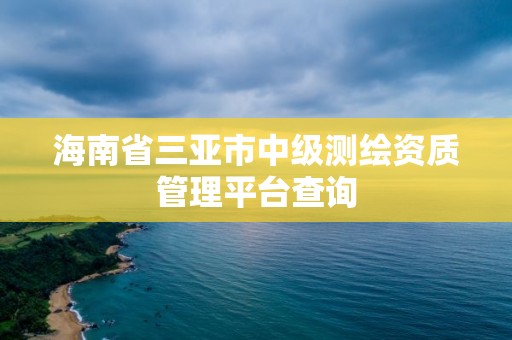 海南省三亚市中级测绘资质管理平台查询