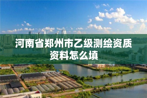 河南省郑州市乙级测绘资质资料怎么填