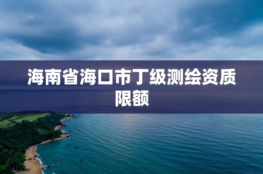 海南省海口市丁级测绘资质限额