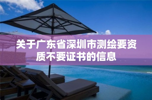 关于广东省深圳市测绘要资质不要证书的信息