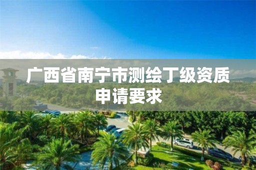 广西省南宁市测绘丁级资质申请要求