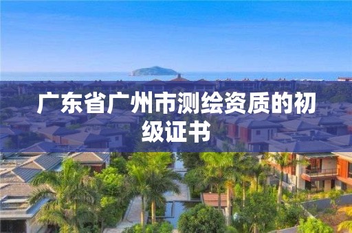 广东省广州市测绘资质的初级证书