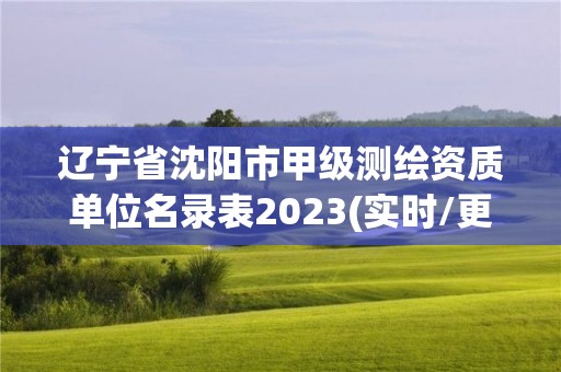 辽宁省沈阳市甲级测绘资质单位名录表2023(实时/更新中)