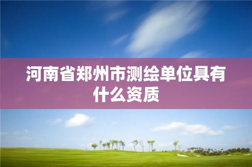 河南省郑州市测绘单位具有什么资质