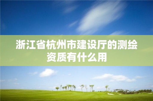 浙江省杭州市建设厅的测绘资质有什么用