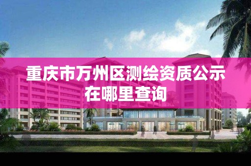 重庆市万州区测绘资质公示在哪里查询