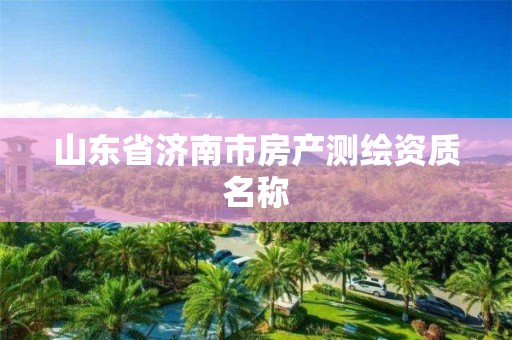 山东省济南市房产测绘资质名称