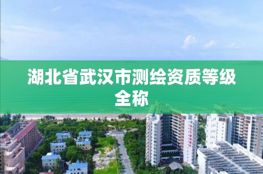 湖北省武汉市测绘资质等级全称