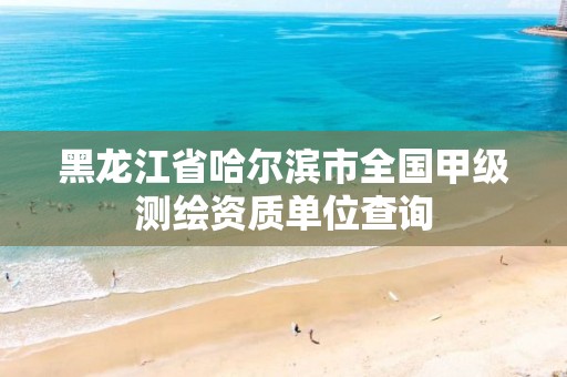 黑龙江省哈尔滨市全国甲级测绘资质单位查询