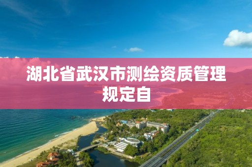 湖北省武汉市测绘资质管理规定自