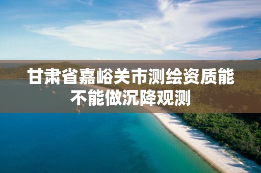 甘肃省嘉峪关市测绘资质能不能做沉降观测