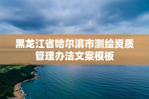 黑龙江省哈尔滨市测绘资质管理办法文案模板