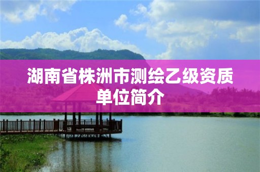 湖南省株洲市测绘乙级资质单位简介