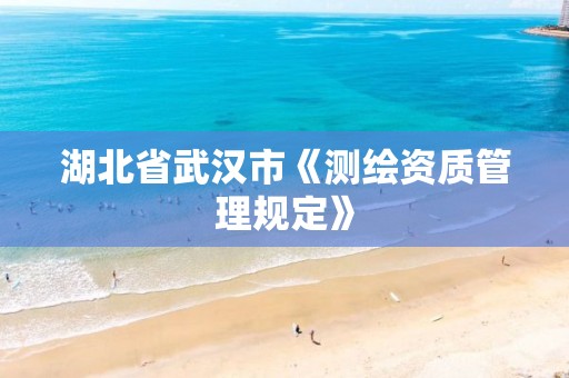 湖北省武汉市《测绘资质管理规定》