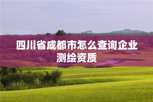 四川省成都市怎么查询企业测绘资质