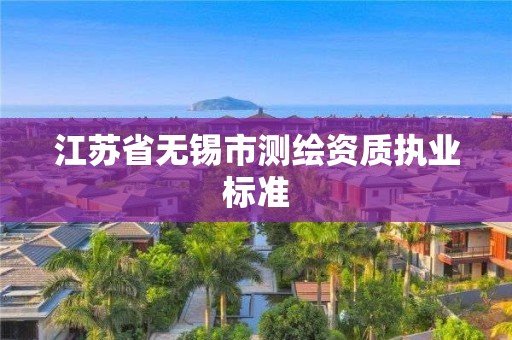 江苏省无锡市测绘资质执业标准