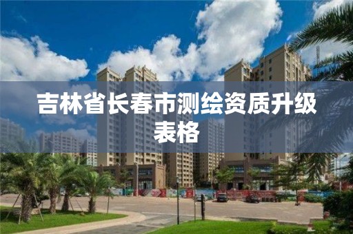 吉林省长春市测绘资质升级表格