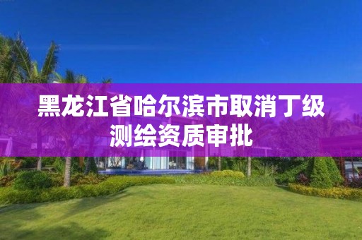 黑龙江省哈尔滨市取消丁级测绘资质审批