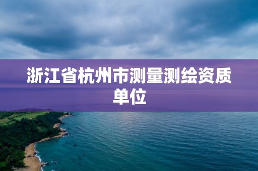 浙江省杭州市测量测绘资质单位