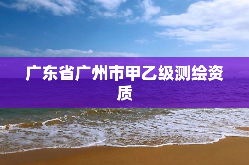 广东省广州市甲乙级测绘资质