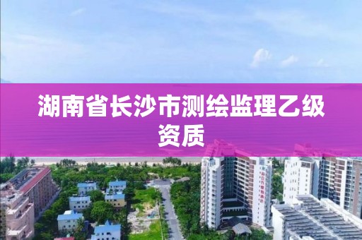 湖南省长沙市测绘监理乙级资质