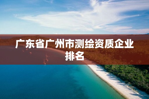 广东省广州市测绘资质企业排名 广东省广州市测绘资质企业排名