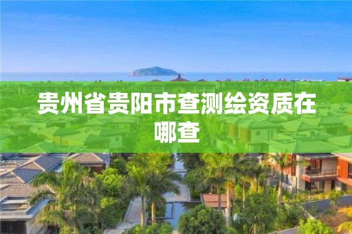 贵州省贵阳市查测绘资质在哪查