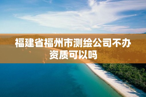 福建省福州市测绘公司不办资质可以吗