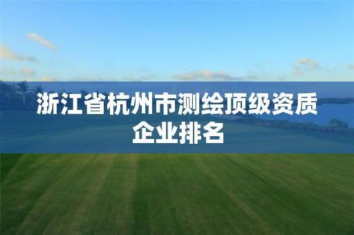 浙江省杭州市测绘顶级资质企业排名