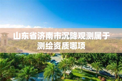 山东省济南市沉降观测属于测绘资质哪项