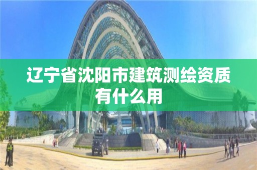 辽宁省沈阳市建筑测绘资质有什么用