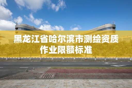 黑龙江省哈尔滨市测绘资质作业限额标准