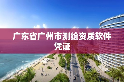 广东省广州市测绘资质软件凭证