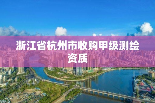 浙江省杭州市收购甲级测绘资质