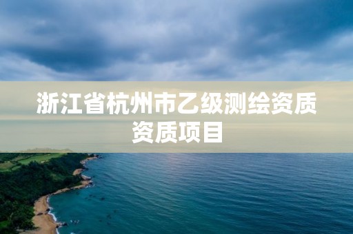 浙江省杭州市乙级测绘资质资质项目