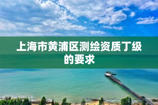 上海市黄浦区测绘资质丁级的要求