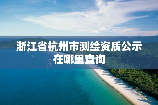 浙江省杭州市测绘资质公示在哪里查询