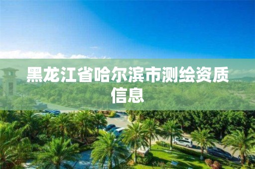 黑龙江省哈尔滨市测绘资质信息