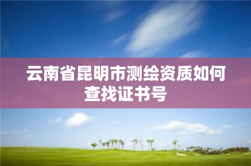 云南省昆明市测绘资质如何查找证书号