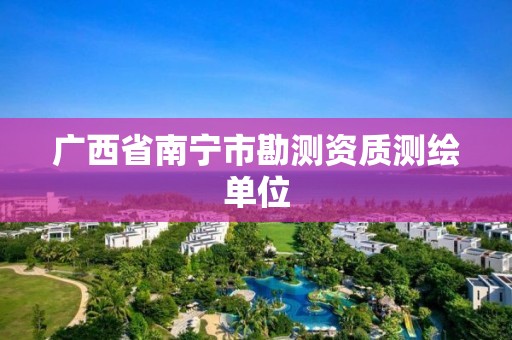 广西省南宁市勘测资质测绘单位