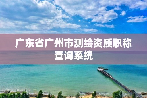 广东省广州市测绘资质职称查询系统