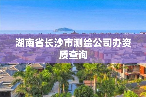 湖南省长沙市测绘公司办资质查询