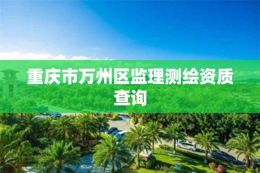 重庆市万州区监理测绘资质查询