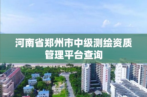 河南省郑州市中级测绘资质管理平台查询