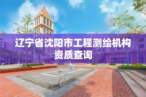 辽宁省沈阳市工程测绘机构资质查询