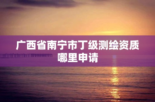 广西省南宁市丁级测绘资质哪里申请