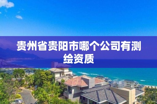 贵州省贵阳市哪个公司有测绘资质