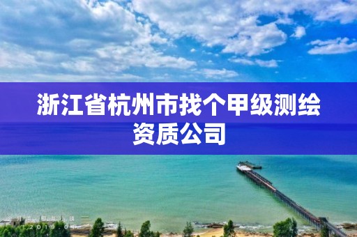 浙江省杭州市找个甲级测绘资质公司