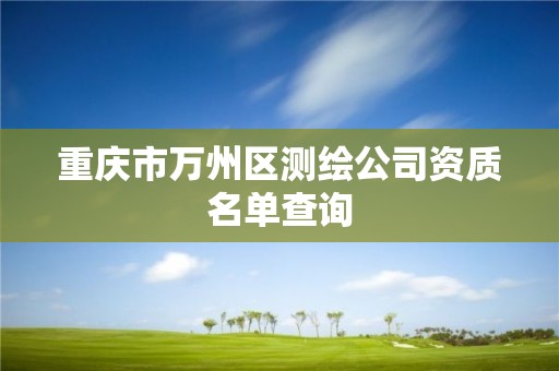 重庆市万州区测绘公司资质名单查询