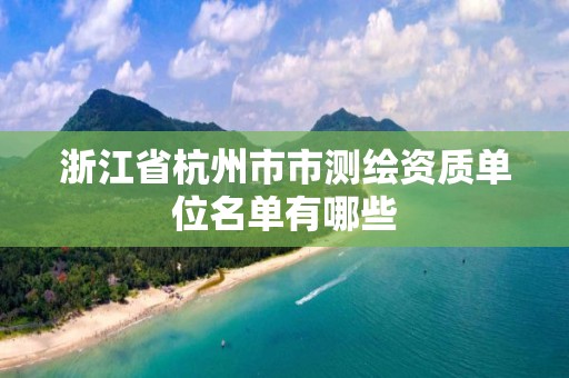 浙江省杭州市市测绘资质单位名单有哪些